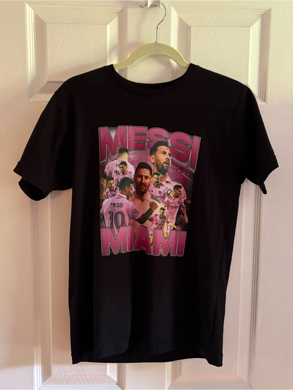 L.A.T. Apparel Youth Lionel Messi Inter Miami Graphic T-Shirt Black XL